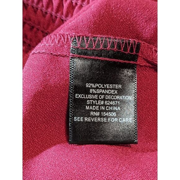 šNWTāCOLLEENāLOPEZĀ PEARLāADORNEDāBURGUNDYāBLOUSEā-āXL - Picture 2 of 5